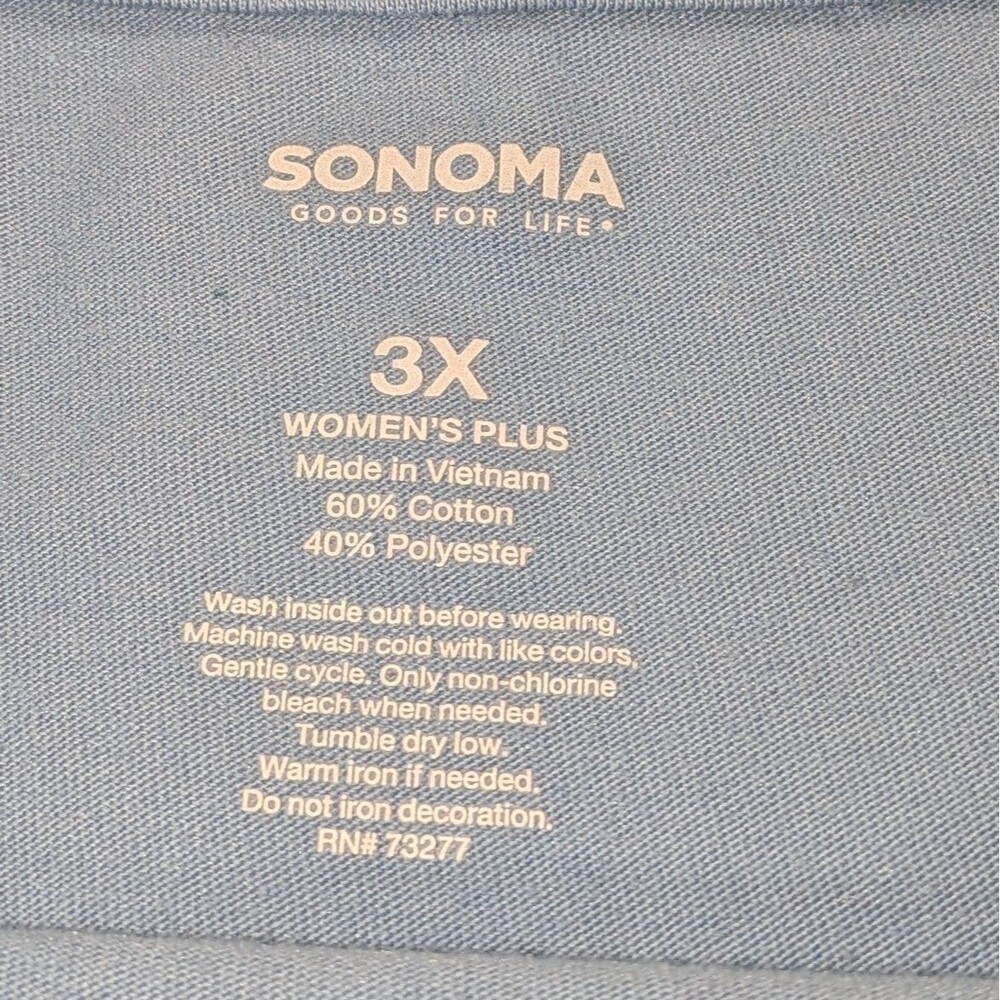 Sonoma Women's Blue Patriotic Tee 3X - Picture 3 of 4